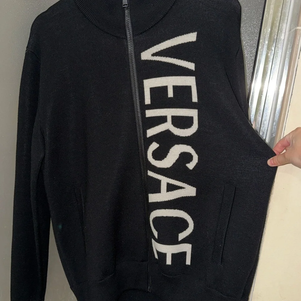 Versace Black and White Medusa Crewneck Sweater